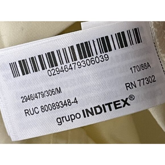 Zara Womens Poplin Shirt Dress Medium M Light Yellow Button Front 2946/479 NWT - Picture 8 of 16